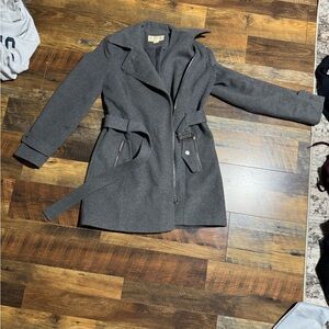 Gray Women's Belted Coat